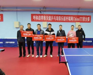 呼和浩特市天健乒乓球俱乐部开球网ChinaTT积分赛暨俱乐部会员排位赛。（2020年10月7日）